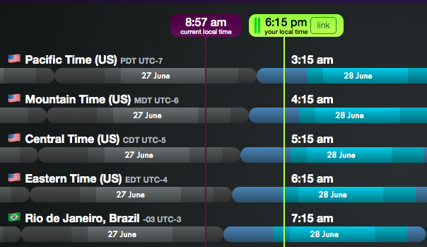 A screenshot of the tool "Every Time Zone"