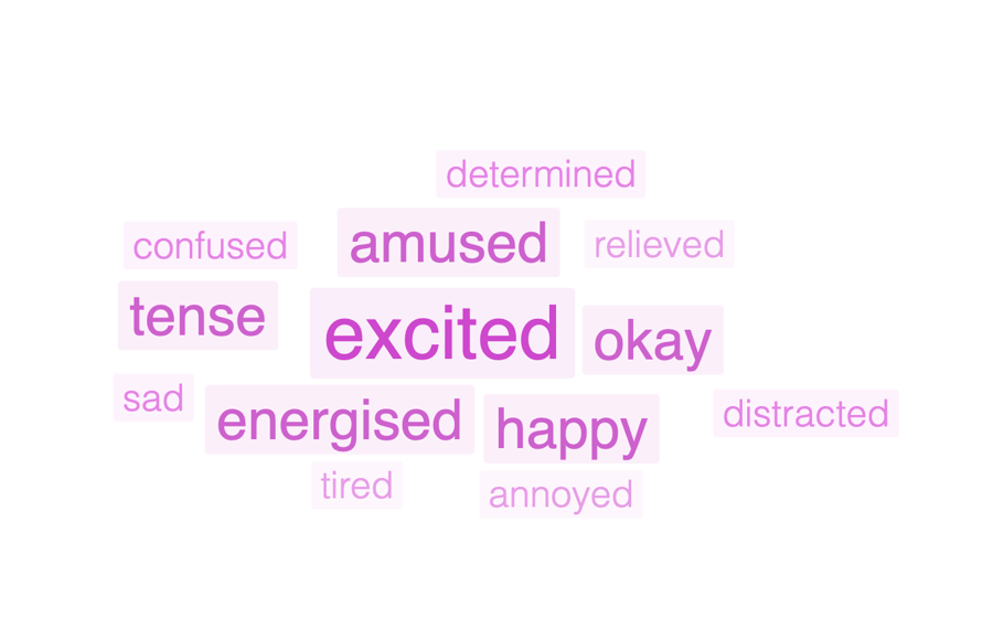 Mood cloud on Pigeonhole Live