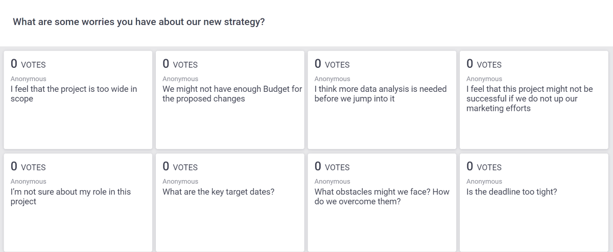 Open ended poll - worries about new strategy