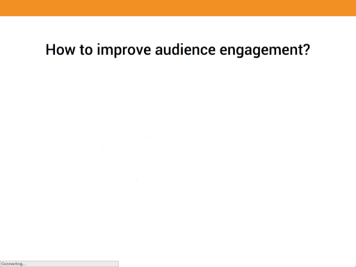 bar graph on answers to question: how to improve audience engagement